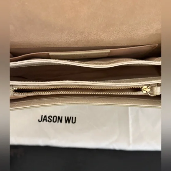 Jason Wu Orbit Croc Embossed Leather Clutch - Picture 4 of 5